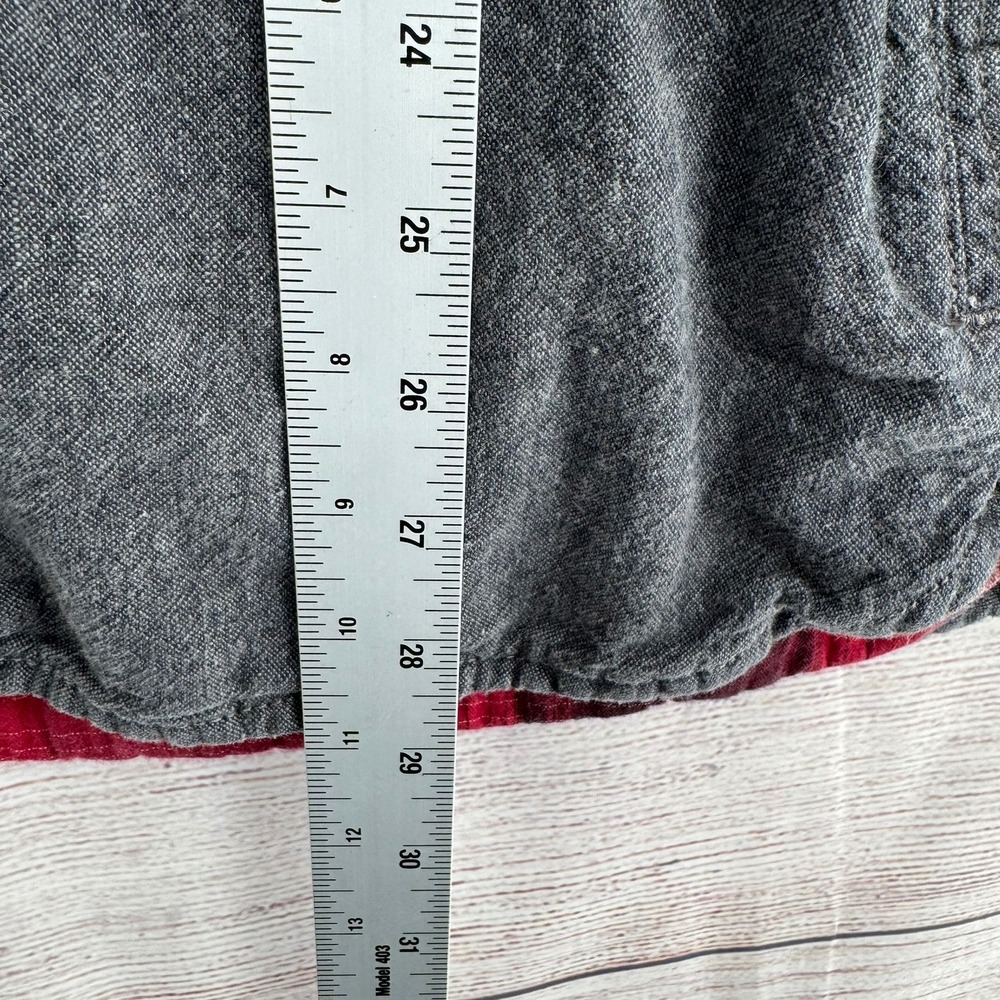 Levi's Shirt Jacket Mens XL Gray Plaid Lined Linen Blend Western Shacket - Picture 8 of 10
